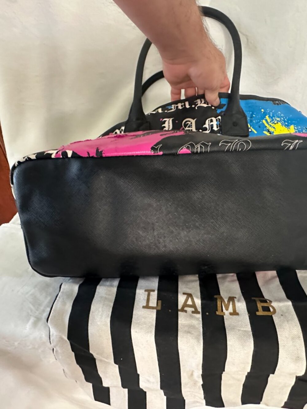 LAMB Gwen Stefani Graffiti Splatter Tote & Satchel Bundle - Picture 6 of 16